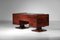 Large Art Deco Desk with Wood and Brass Curtain, 1930s 17
