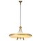 Italian Suspension Chandelier in Glass and Brass attributed to Pietro Chiesa, 1950s, Image 2