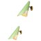 Apliques italianos de Rigitulle y conos verdes de Stilux, años 60. Juego de 2, Imagen 1