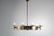 Art Deco Italian Chandelier in Oval Brass and Glass by Pietro Chiesa, 1950s 2