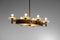 Art Deco Italian Chandelier in Oval Brass and Glass by Pietro Chiesa, 1950s 11