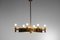 Art Deco Italian Chandelier in Oval Brass and Glass by Pietro Chiesa, 1950s, Image 10
