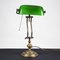 Articulated Brass & Green Glass Table Lamp, Italy, 1900s 4