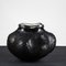 Handmade Black Frosted Murano Glass Honeycomb Vase, 1960s 1