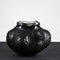 Handmade Black Frosted Murano Glass Honeycomb Vase, 1960s, Image 1