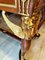 Mesa o escritorio estilo Imperio en bronce dorado, caoba y mármol, Imagen 3