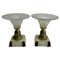 Bols Piédestal Art Déco avec Bronze Stylisé sur Socle en Onyx, 1935, Set de 2 1