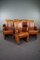 Sheep Leather Dining Armchairs with Armrests, Set of 6 1