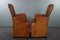 Sheep Leather Dining Armchairs with Armrests, Set of 6 3