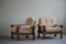 Danish Modern Brutalist Lounge Chairs in Oak attributed to Henning Kjærnulf, 1960s, Set of 2 3