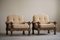 Danish Modern Brutalist Lounge Chairs in Oak attributed to Henning Kjærnulf, 1960s, Set of 2, Image 12