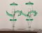Italienische Tischlampen aus klarem & grünem Muranoglas, 2000er, 2er Set 3