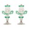 Lámparas de mesa italianas de cristal de Murano claro y verde, década de 2000. Juego de 2, Imagen 1