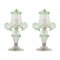 Lampes de Bureau en Verre de Murano Transparent et Vert Clair, Italie, 2000s, Set de 2 1