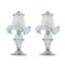 Italienische Tischlampen aus klarem & hellblauem Muranoglas, 2000er, 2er Set 1