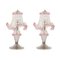 Italienische Tischlampen aus klarem & rosa Muranoglas, 2000er, 2er Set 1