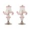 Lampes de Bureau en Verre de Murano Clair et Rose, Italie, 2000s, Set de 2 1