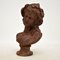Antique Cast Iron Bust of Young Woman, 1900s 2