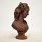 Antique Cast Iron Bust of Young Woman, 1900s, Image 3