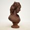 Busto de mujer joven antiguo de hierro fundido, década de 1900, Imagen 3