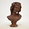 Antique Cast Iron Bust of Young Woman, 1900s 1