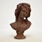 Antique Cast Iron Bust of Young Woman, 1900s, Image 1