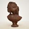 Antique Cast Iron Bust of Young Woman, 1900s 4