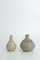 Small Mid-Century Scandinavian Modern Collectible Pistachio Stoneware Vases by Gunnar Borg for Gunnars Ceramics Höganäs, 1960s, Set of 2 1