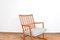 Sedia a dondolo ML33 in quercia di Hans J. Wegner per A/S Mikael Laursen, anni '50, Immagine 7