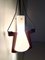 Teak and Opaline Glass Hanging Light from Stilnovo, 1950s 6