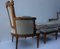 Vintage French Louis XVI Style Salon Armchairs with Ottoman from Ets Faye-Couzon, 1950s, Image 3