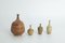 Small Mid-Century Scandinavian Modern Collectible Brown Stoneware Vases by Gunnar Borg for Höganäs Ceramics, 1960s, Set of 4 1