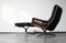 King Chair with Footrest in Brown Leather by André Vandenbeuck for Strässle, 1970s, Set of 2 10