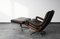 Chaise King avec Repose-Pieds en Cuir Marron par André Vandenbeuck pour Strässle, 1970s, Set de 2 9