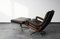 King Chair with Footrest in Brown Leather by André Vandenbeuck for Strässle, 1970s, Set of 2, Image 9