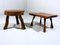 Tables pour Plantes Brutalistes en Bois, 1960s, Set de 2 2