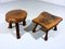 Tables pour Plantes Brutalistes en Bois, 1960s, Set de 2 1