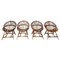 Bamboo and Rattan Chairs attributed to Franco Albini, 1960s, Set of 4, Image 2