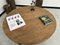 Tavolino da caffè rotondo in quercia, anni '50, Immagine 3