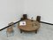 Large Circular Coffee Table in Oak, 1950s 5