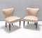 Pink and Tan Satin Side Chairs attributed to Carlo Enrico Rava, 1950s, Set of 2 1