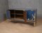 Italienisches Mid-Century Sideboard aus blauem Glas & Messing, 2000 5