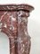 Antique Hand-Carved Trois Coquilles Mantelpiece in Red Marble 10
