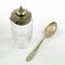 German Biedermeier Mustard Container with Spoon, 1930s, Set of 2 3