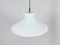 Vintage Swedish White Glass Pendant Lamp by Orrefors 3