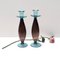 Vintage Italian Candleholders in Brown and Aquamarine Murano Glass, 1980s, Set of 2, Image 3