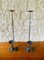 French Brutalist Style Two-Arm Iron Candlesticks, Set of 2 3