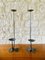 French Brutalist Style Two-Arm Iron Candlesticks, Set of 2 2