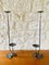French Brutalist Style Two-Arm Iron Candlesticks, Set of 2, Image 1
