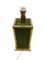 Brass and Green Suede Leather Table Lamp, Italy, 1970s, Image 3